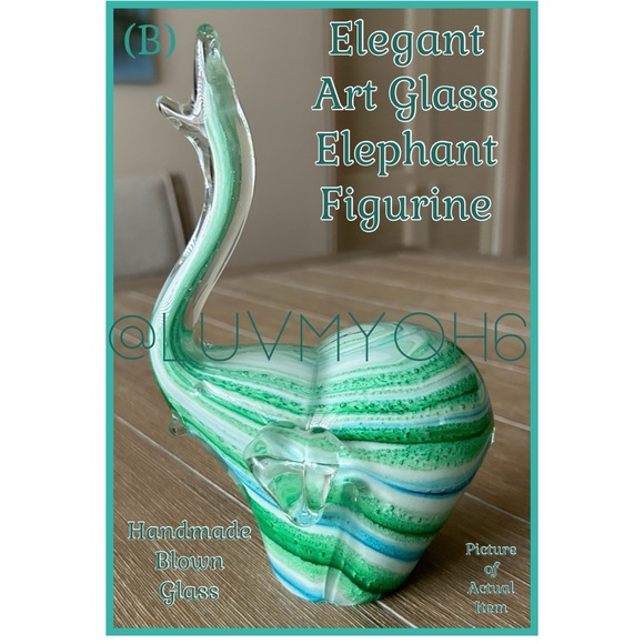 ArtGlass Other - Elegant Art Glass Elephant Figurine